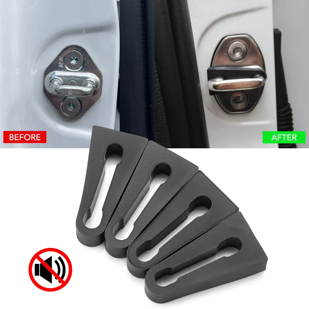 4PCS For VW Audi Skoda Seat Shock Absorber Rubber Car Door Lock Buffer Damping Seal Pad Deadener Quiet Replacement Accessories