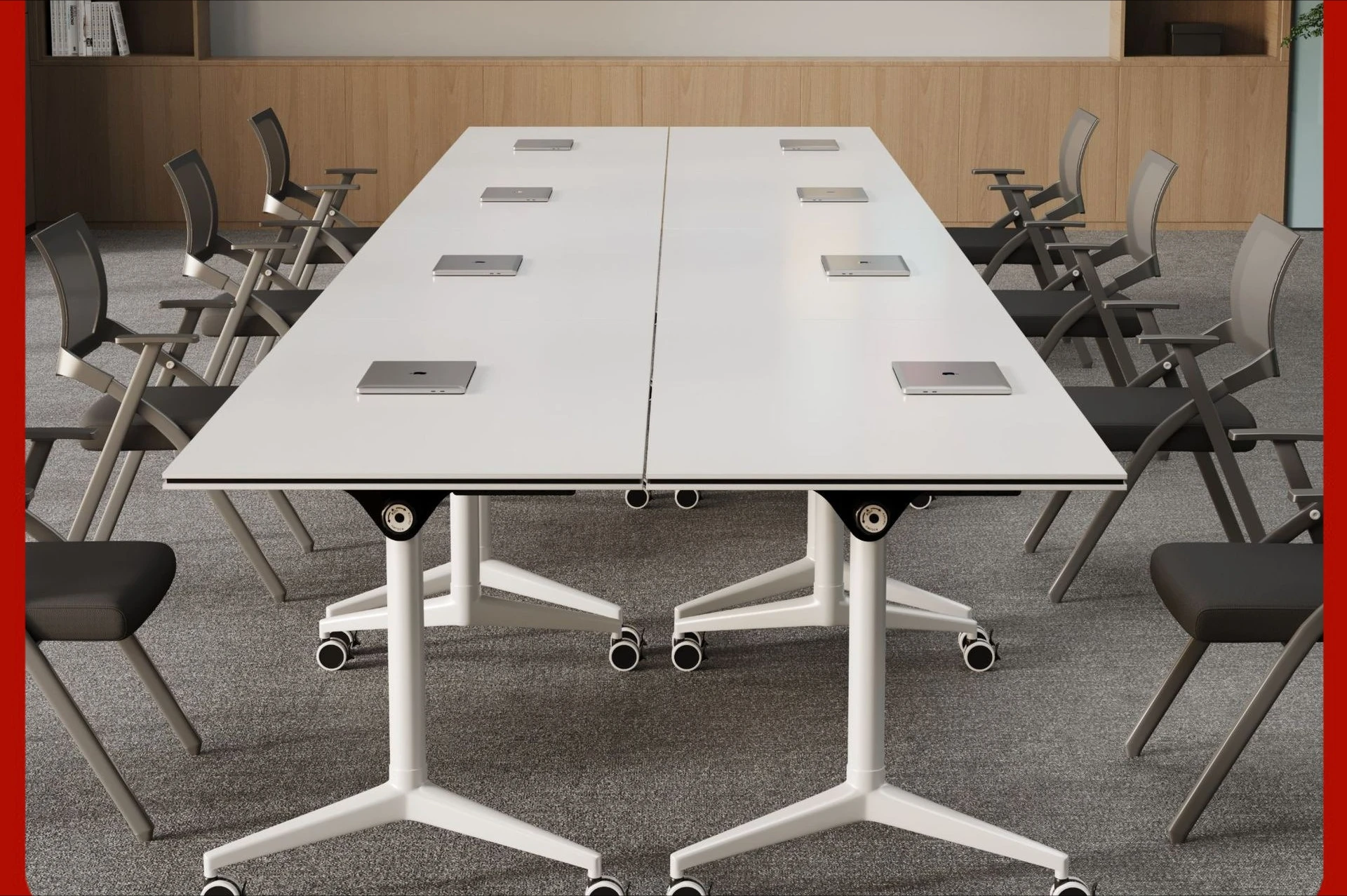 lengthened and thickened training institution folding conference table movable splicing training table