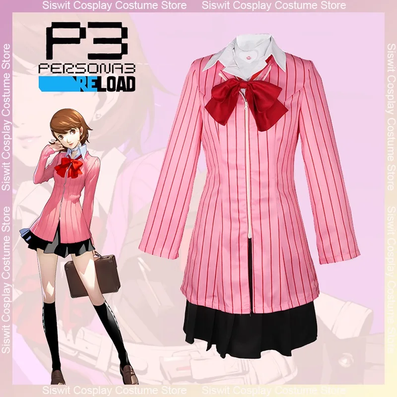 

Game Persona3 Yukari Takeba Cosplay Costume Women Fantasy School Uniform Coat Skirt Set Holiday Anime Carnival Party Dress Up