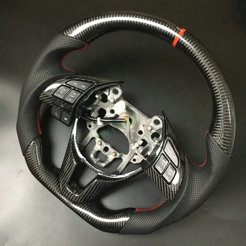 100% Carbon Fiber/Leather Steering Wheel For Mazda 3 Axela Mazda 6 CX-4 CX-5