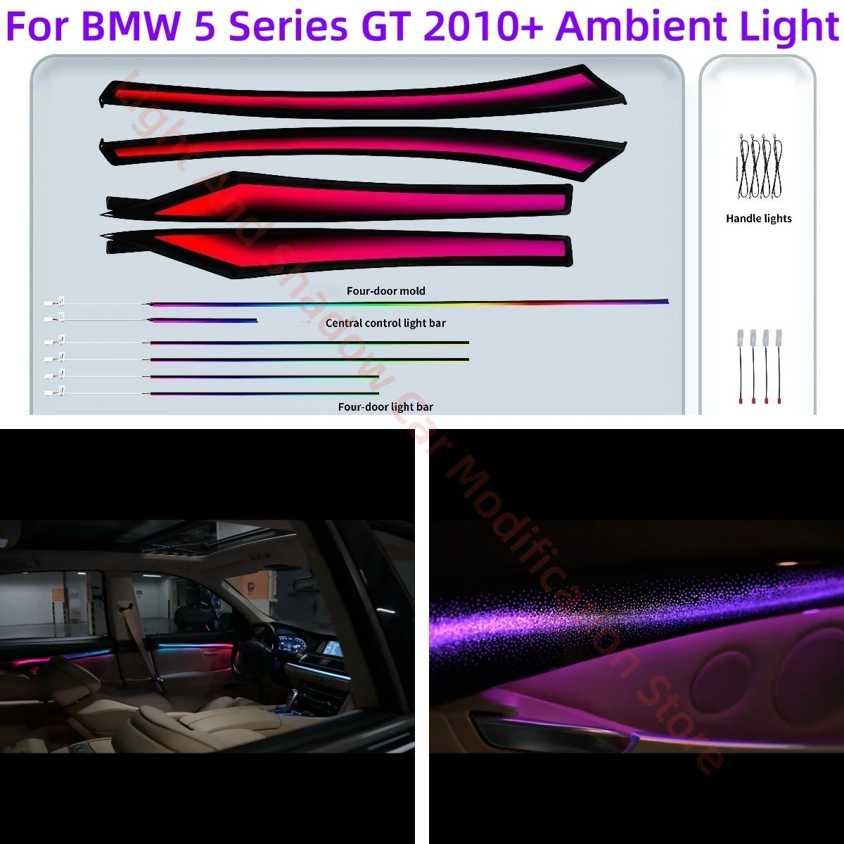 

Ambient Light For BMW 5 Series GT 2010+ Car Upgrade automotive interior light Car accessories Button &APP control Galaxy style