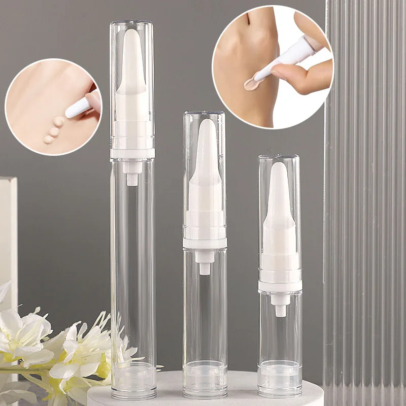 

10PCS Empty Foundation Liquid Vacuum Press Bottles Eye Cream Lotion Dispenser Portable Refillable Travel Containers