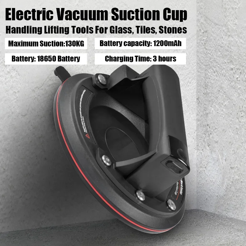 

8" Electric Vacuum Suction Cup With 18650 Lithium Battery automatic air Handling Lifting Tool For Glass,Tiles,Marble,Iron Plates