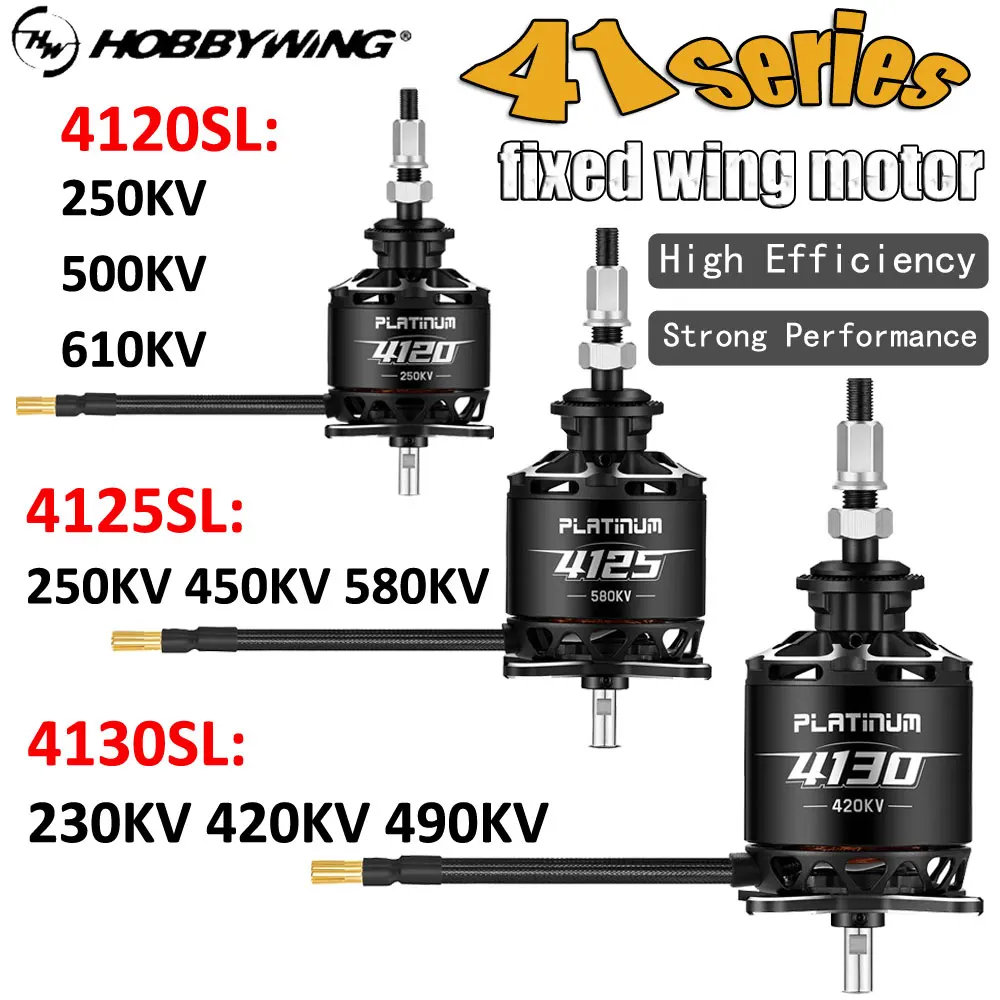 

Hobbywing 4130/4125/4120 41Series Высокоэффективное рассеивание тепла с фиксированным крылом Бесщеточный двигатель для обновления модели радиоуправляемого самолета