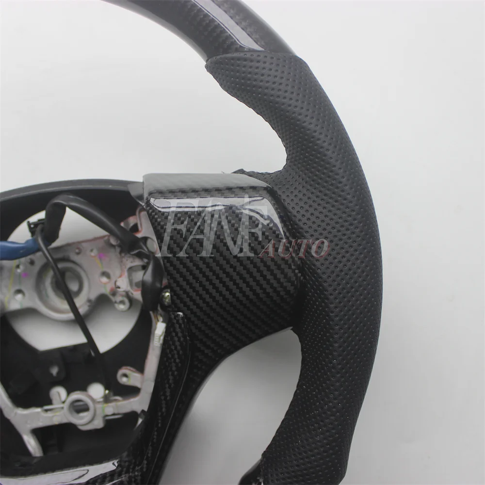 Replacement Real Carbon Fiber Steering Wheel with Leather for Toyota Rav4 2014-2018