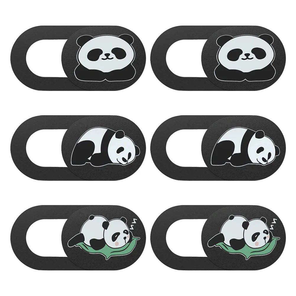 

6pcs Webcam Slide Cartoon Panda Privacy Webcam Cover Slider Protector for Laptop Tablet PC Shield Video