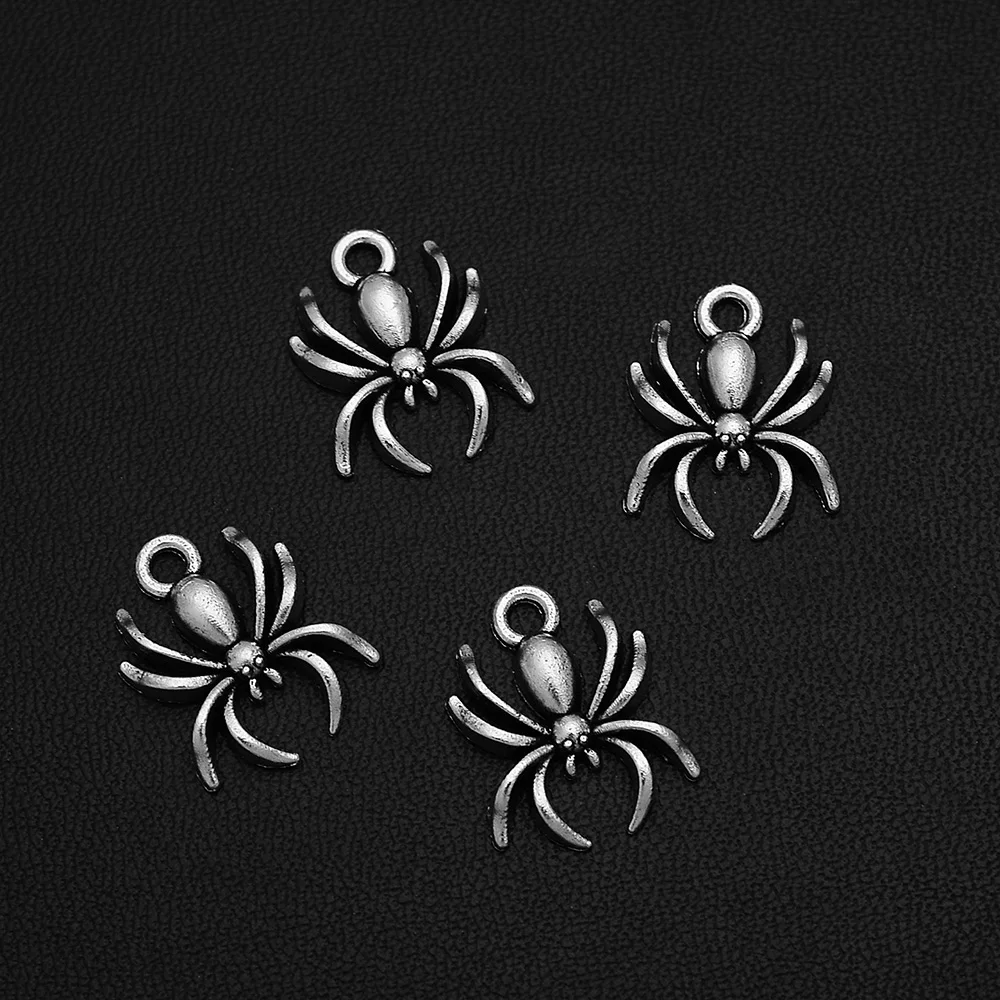 20pcs/lot--17x14mm Vintage Halloween Spider Charms Gothic Pendants For DIY Jewelry Making Findings Supplies Accessories Crafts