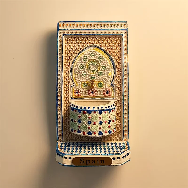 España, Granada, Palacio de Alhambra, estereoscópico 3D, recuerdos de turismo, pintura de resina, decoración del hogar, imanes de refrigerador