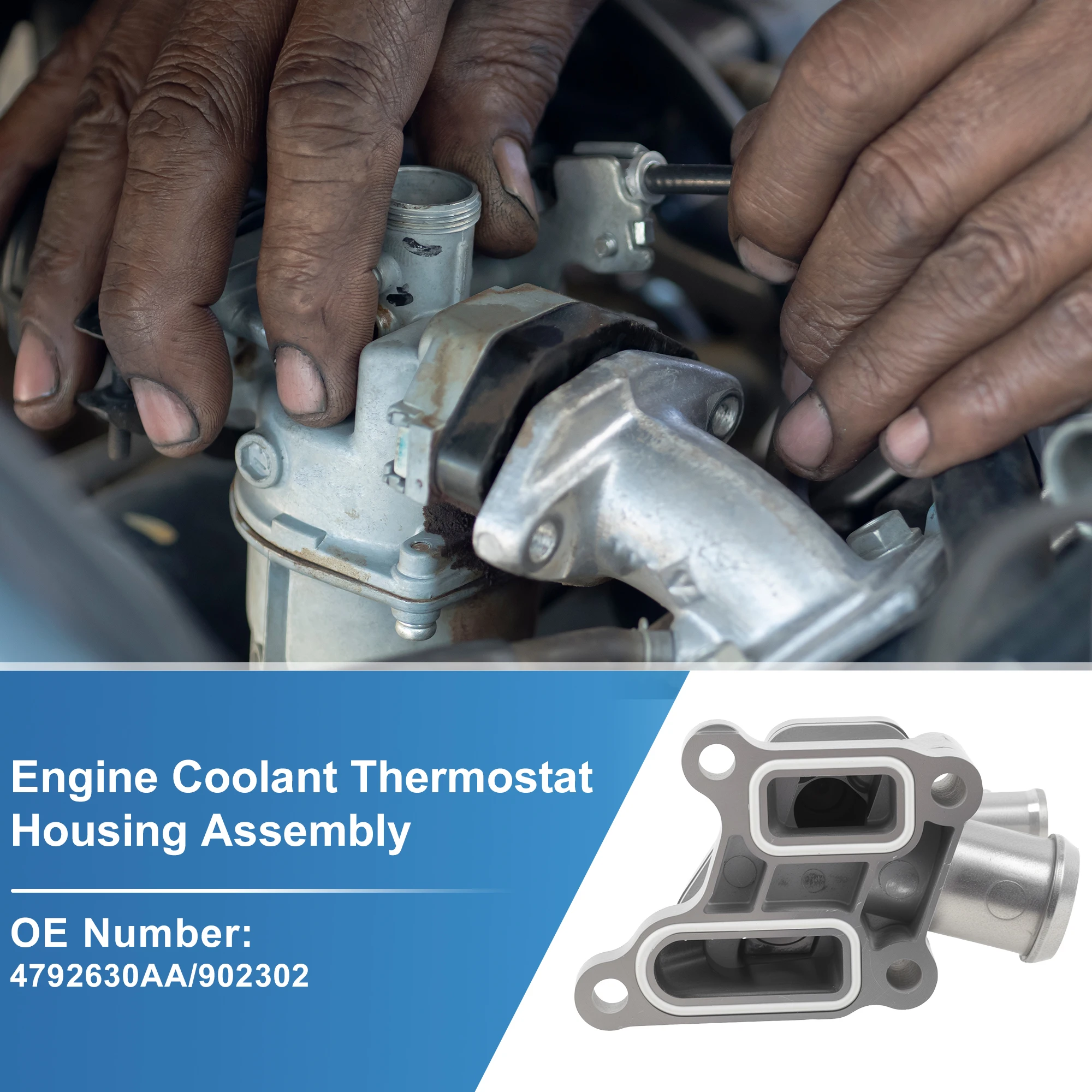 X Autohaux Engine Coolant Thermostat for Chrysler Cirrus (Mexico) V6 167 2.7L 4792630AA 1Pc