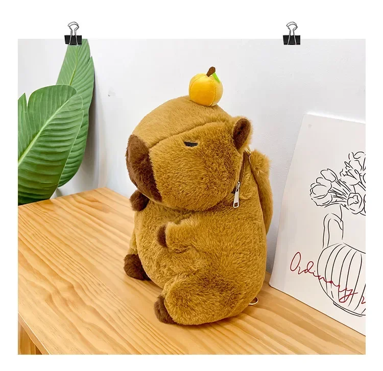 Capybara Plush Backpack Kawaii Fashion Plushie Doll Fur Bag Children\'s Bag Shoulder Bag Mini Knapsack Bags Gifts For Girlfriend