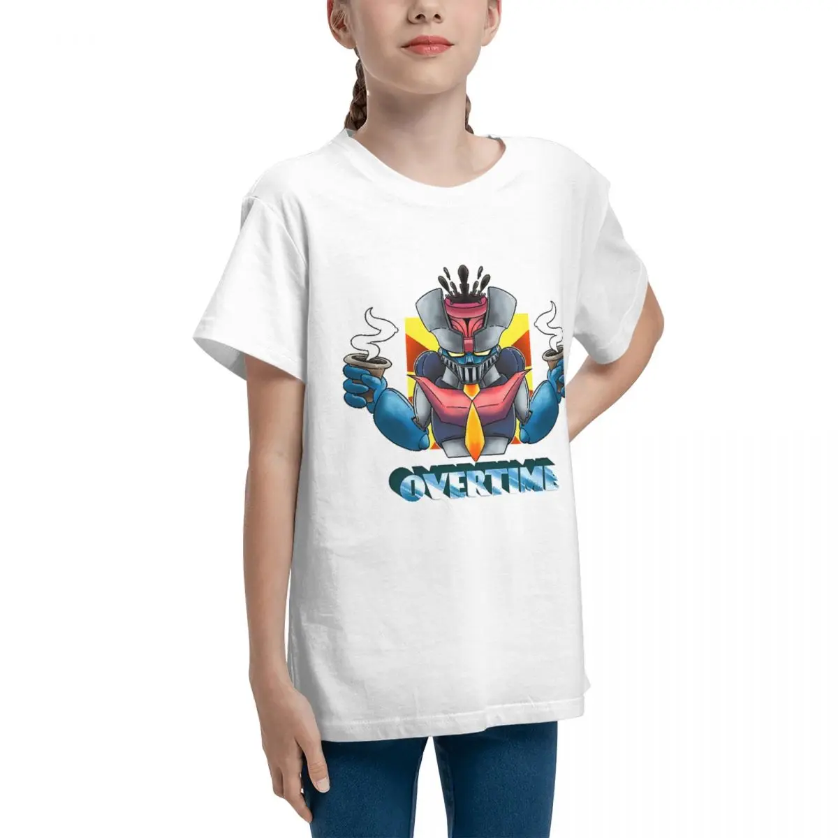 Teeanger Mazinger ZZZ Overtime For Sale Basic Short Sleeve T-Shirt Humor Sexy T-shirts Cute High grade