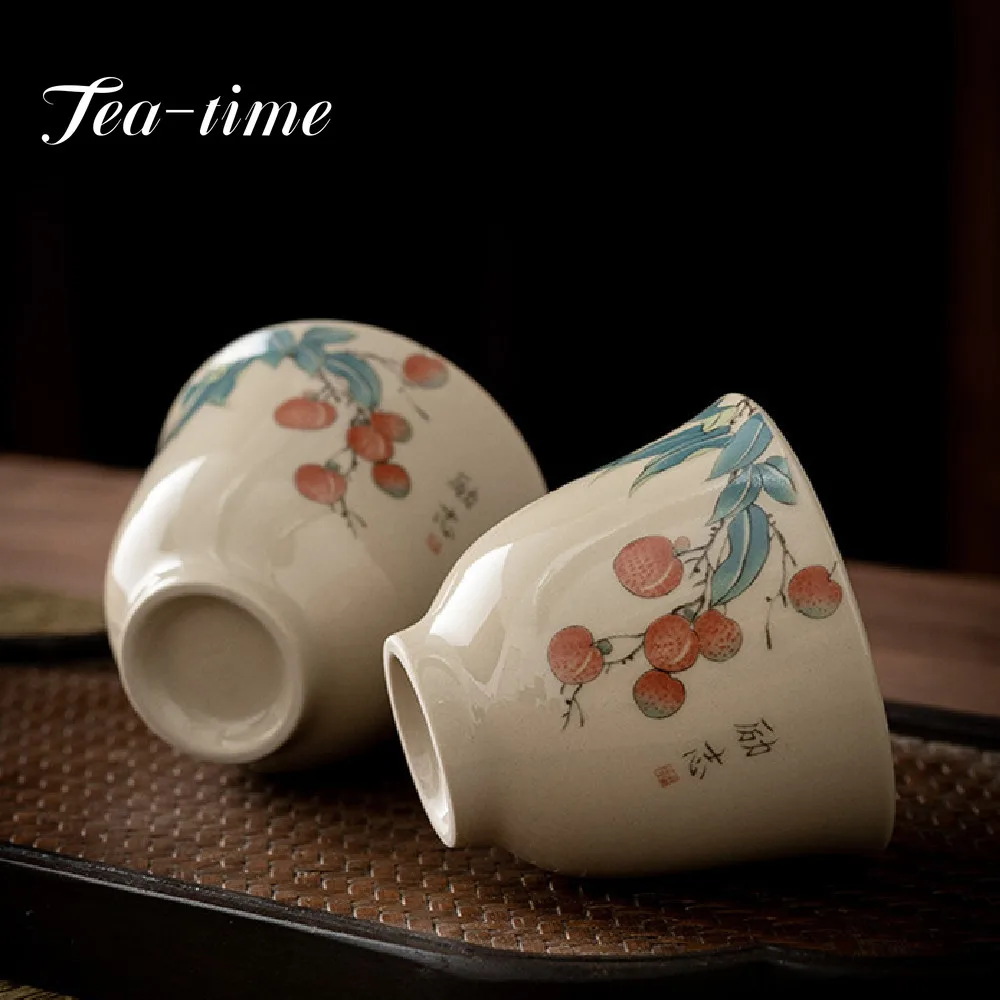 50/70ml Japanese Style Plant Ash Ceramic Tea Cup Teaware Kung Fu Tea Set Cup Porcelain Teacup Creative Handmade Master Cup Home