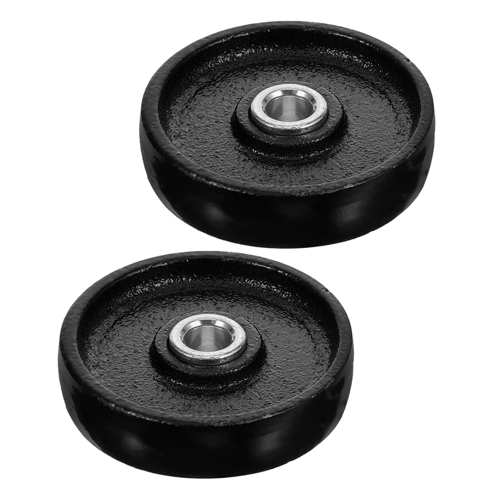 2 Pcs Trailer Front Wheels Jack Accessories Hydraulic Part Floor Repair Black Parts