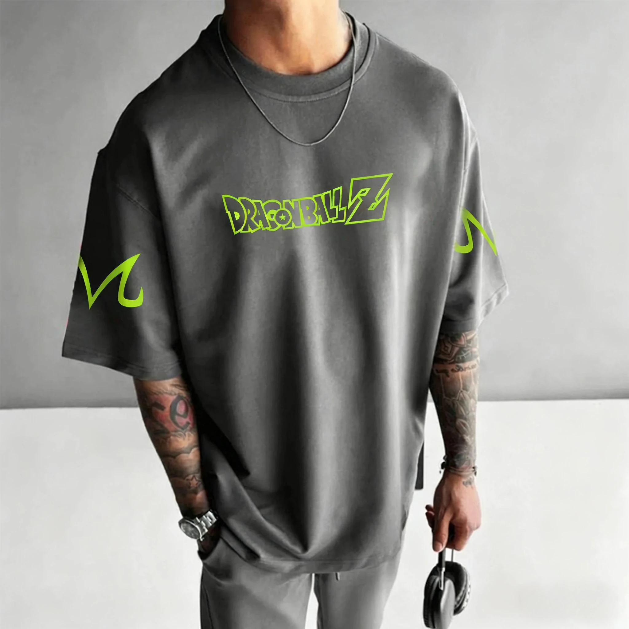 Dragon Ball Y2K RetroT-shirt 2025 Men's Autumn/Winter New Broli Anime Printed American Trendy Casual Loose Parent Child Top