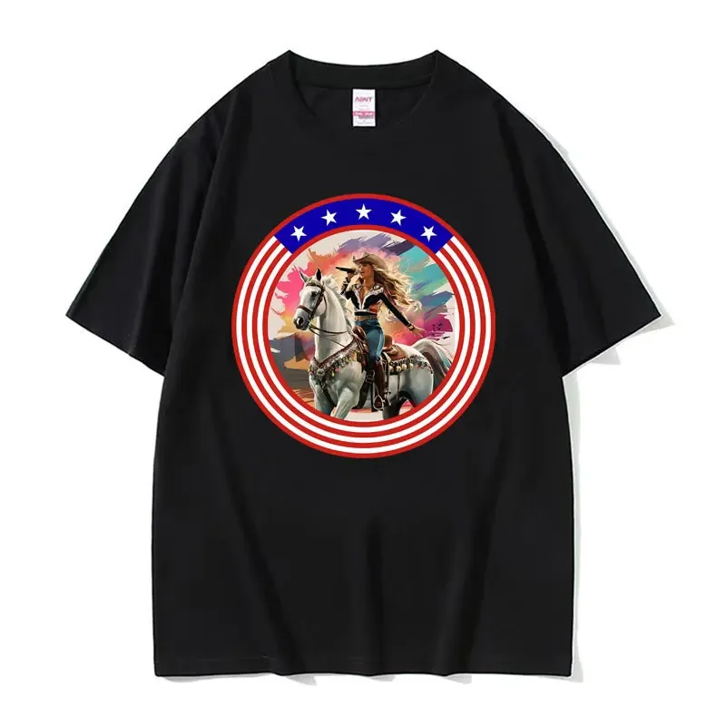 YEEhawoncé Cowboy Carter Graphic T-shirt Men Women's Fashion Hip Hop Punk Y2k T-shirts Casual 100% Cotton Oversized T Shirt Tops