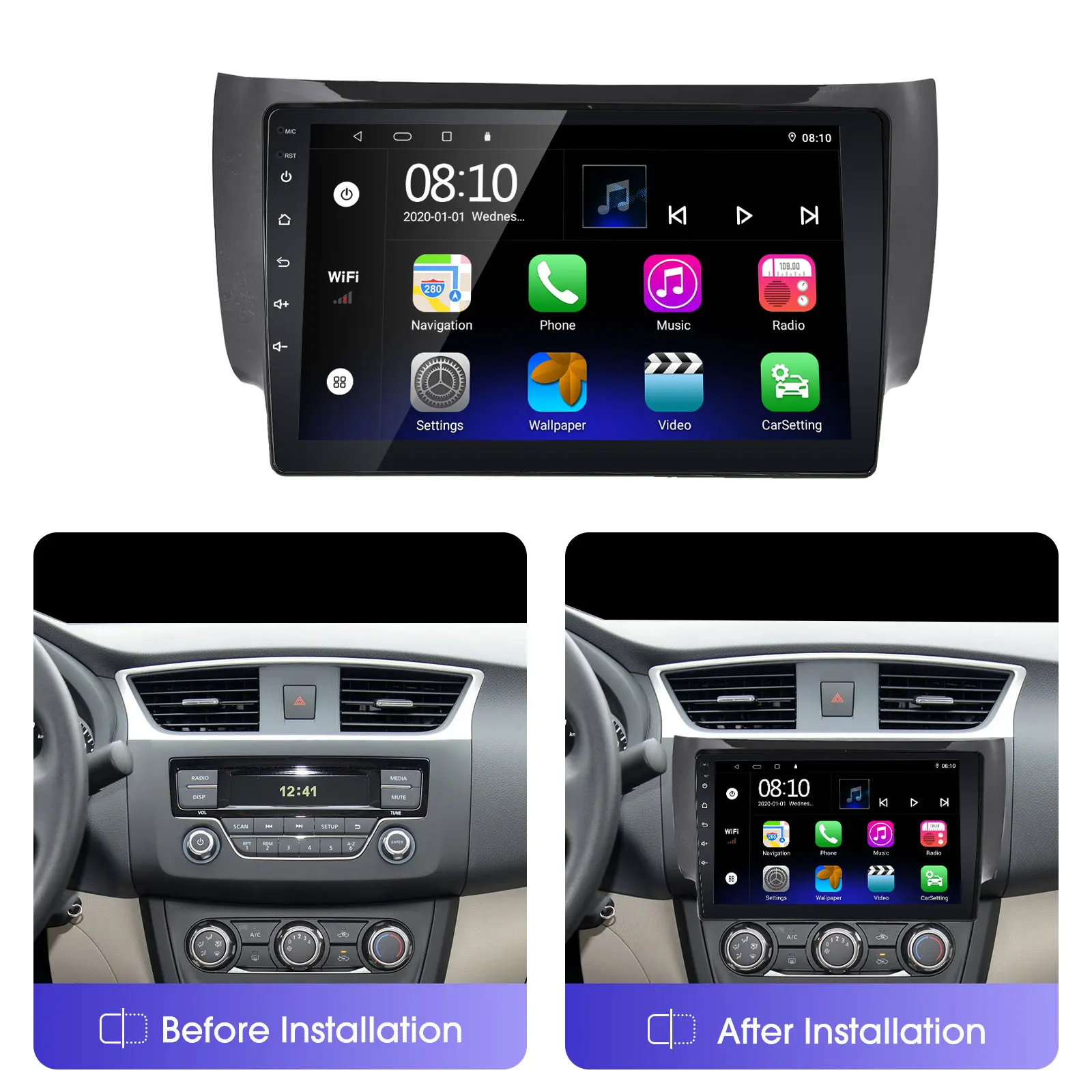 راديو Carplay Android لـ 2013-2017 راديو Nissan Sentra مع Carplay اللاسلكي Android Auto، 2G RAM 32G ROM ستيريو سيارة أندرويد #1