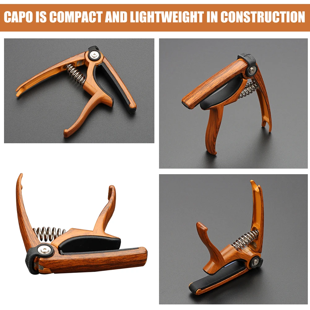 

Zinc Alloy Guitar Capo Brown Color Durable Lightweight for Acoustic Classical Guitars Ukuleles Accessories Replacement Parts