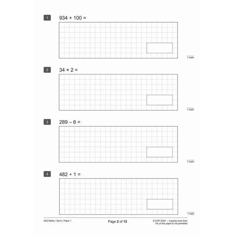 KS2 Maths SATS Practice Papers Pack 4  For The 2025 Tests With Free Online Extras CGP Books 9781789081213