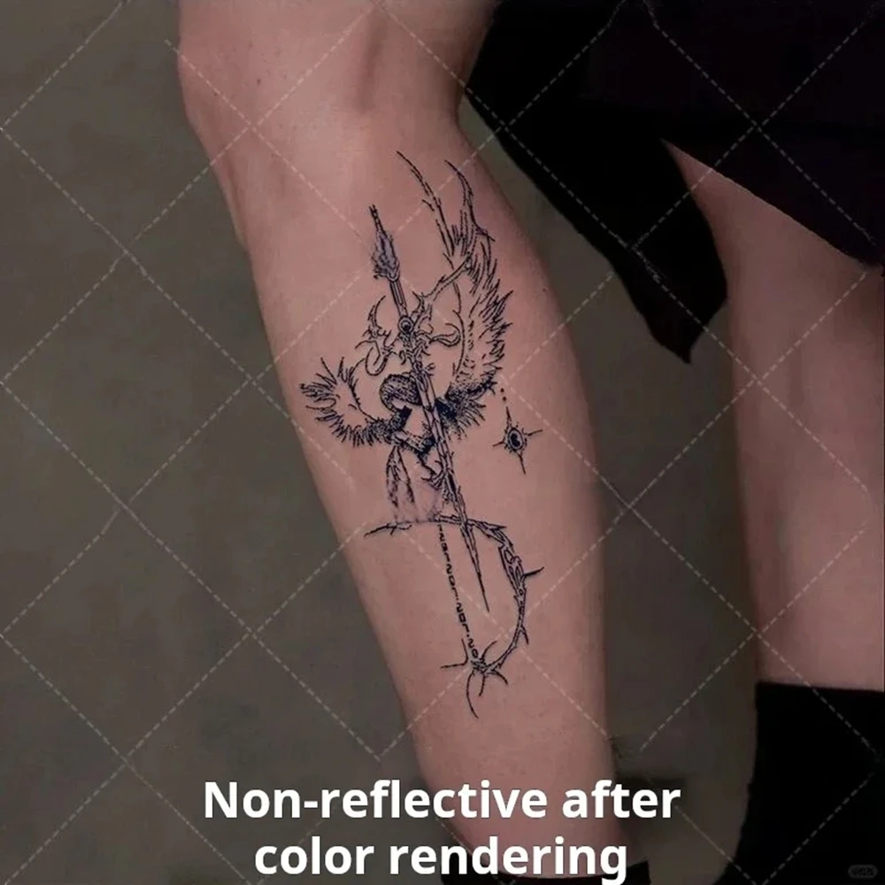 

Saint Trial Sword травяная татуировка наклейка ангел судья полупостоянная талия поддельная татуировка для женщин и мужчин панк-арт временные татуировки