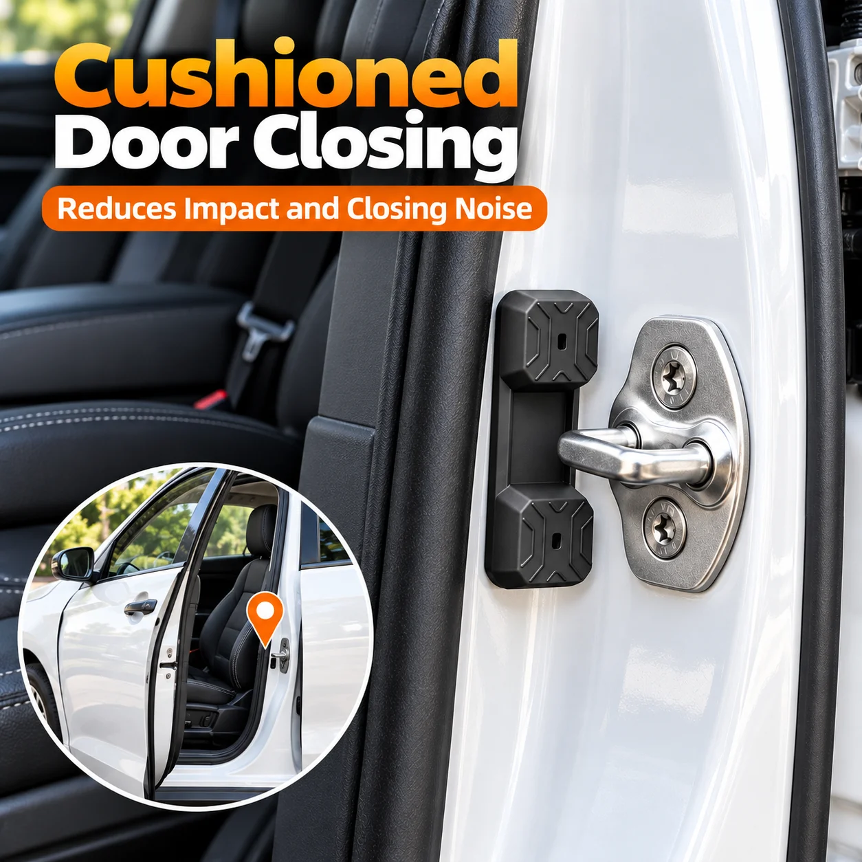 Magnetic Door Lock Shock Pad for Tesla Liquid Silicone Door Latch Buffer Damper Anti‑Wear Protective Cover Magnetic Installation