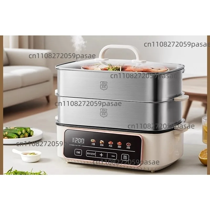 Electric Steamer Multifunctional Household Stainless Steel Integrated Stew Cooker Fully Automatic Electric Hot Pot