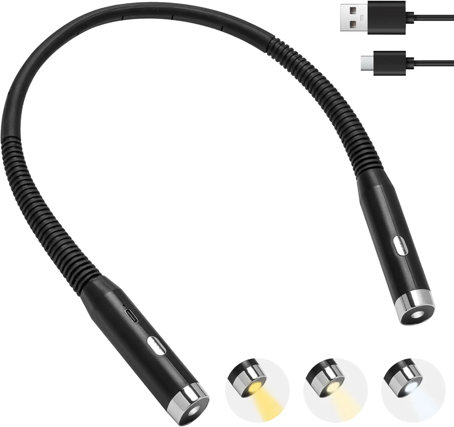 LED القراءة الرقبة ضوء USB مصباح الكتاب القابلة لإعادة الشحن 360 ° مرنة الذراع قراءة كتاب ضوء قراءة الرقبة مصباح دراسة القراءة ضوء الليل #1