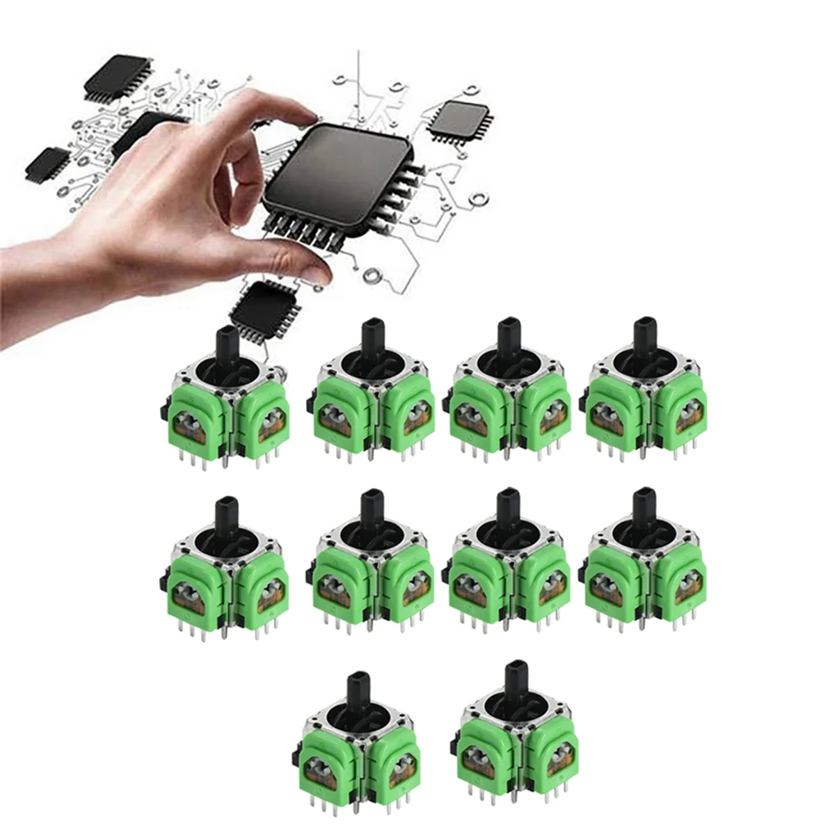 10PCS for Hall Electromagnetic Joystick Gen 3 Adjustable Hall 3D Joystick for Game Console Repair Accessories