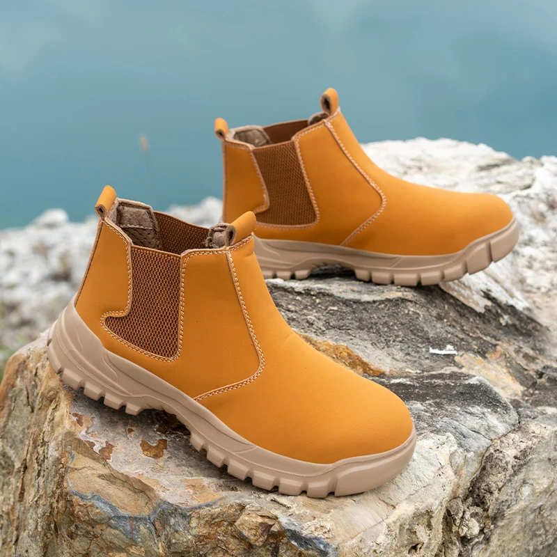 خفيفة الانزلاق على الرجال أحذية عمل السلامة الصلب تو أحذية مريحة كيفلر النعال الصناعية خارج أحذية العمل مقاوم للماء