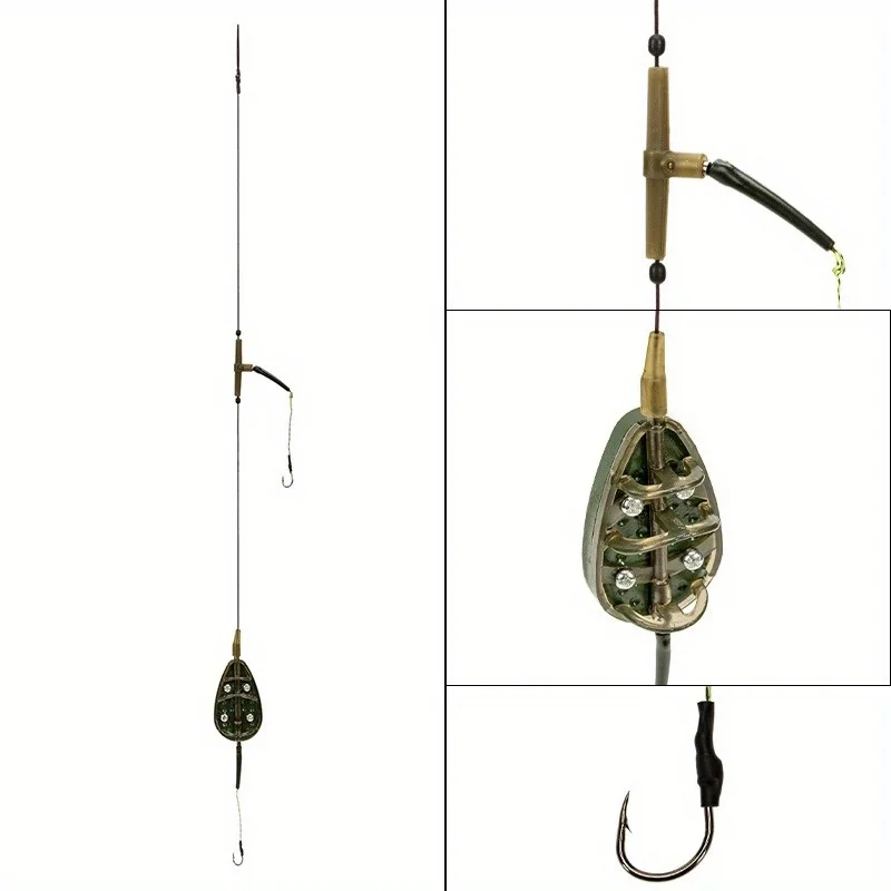 1 قطعة مجموعة تغذية صيد سمك الشبوط المغذية هوك الكارب الصيد الطعم قفص خط مجموعة طعم اصطناعي اكسسوارات