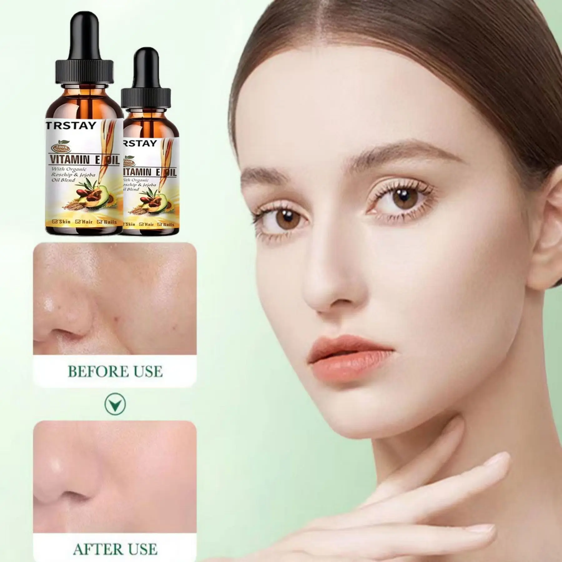 New 100% Pure Natural Vitamin E Oil Face Body Massage Spa Avocado Essential Oils Cold Pressed Moisturizer Serum