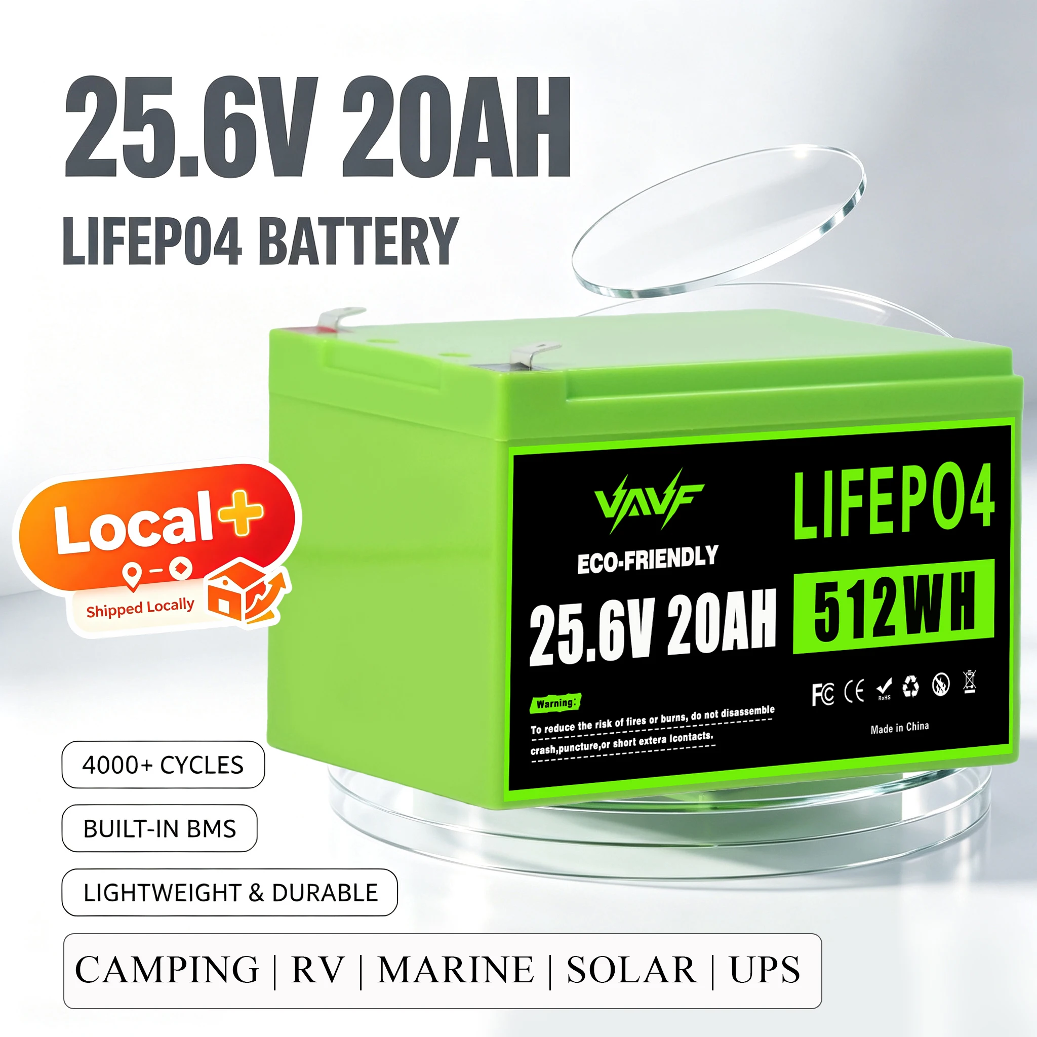 LiFePO4 20000mAh 24V Batteriepack mit eingebautem Sicherheits-BMS-Board, EU-Lagerbestand im Ausland, für netzunabhängige Solaranlagen zu Hause, Marineboote, Wohnmobile, Überwachungssysteme,