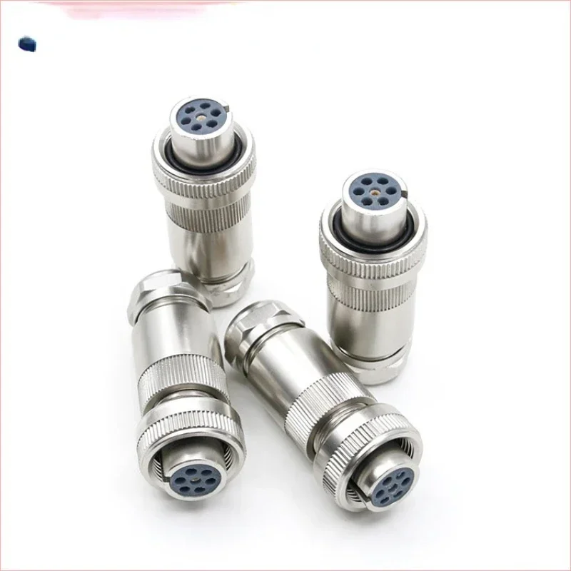 Proportional value female 7pin Metal  straight solder plug connector for 6+PE DIN EN 175 201-804