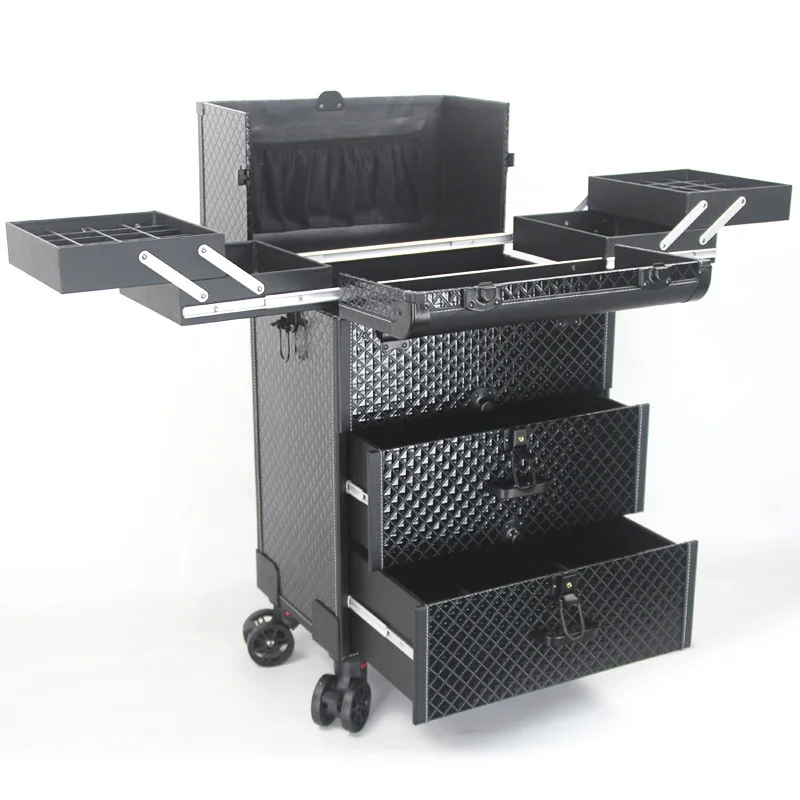 

New Trolley Cosmetic Bag Rolling Luggage Makeup Toolbox Case Beauty Suitcase Cosmetic Bags on Wheels Nail tattoo Trolley Box Bag
