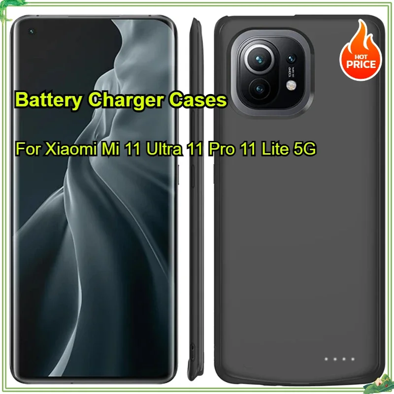 10000mAh Battery Cases for Xiaomi Mi 11 Ultra 11 Pro 6800mAh External Battery Charging Cover for Xiaomi 11 Lite 5G NE Power Case