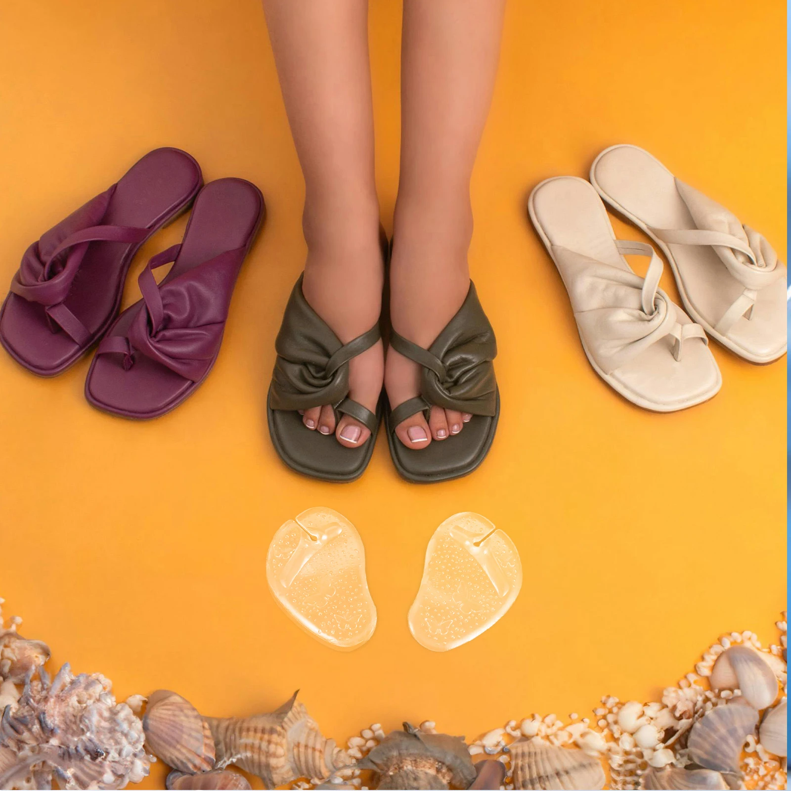 

Shock Absorption Forefoot Pad Ball of Cushion Pads Women's Slippers Gel Anti Insole Man