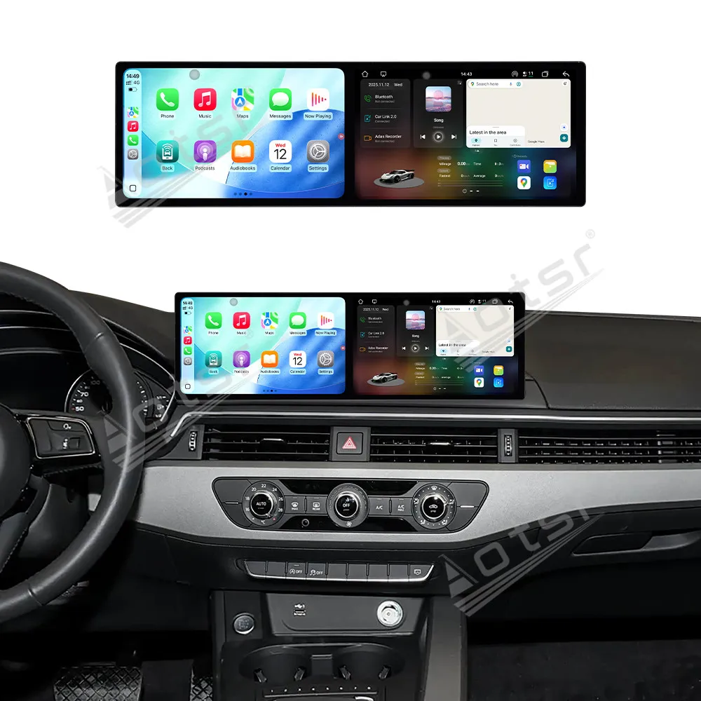 

9.1 Inch Dual Screen Car Radio For Audi A4 A5 2017 2018 2019 Car Multimedia Video Player Stereo GPS Navigation Carplay Head Unit