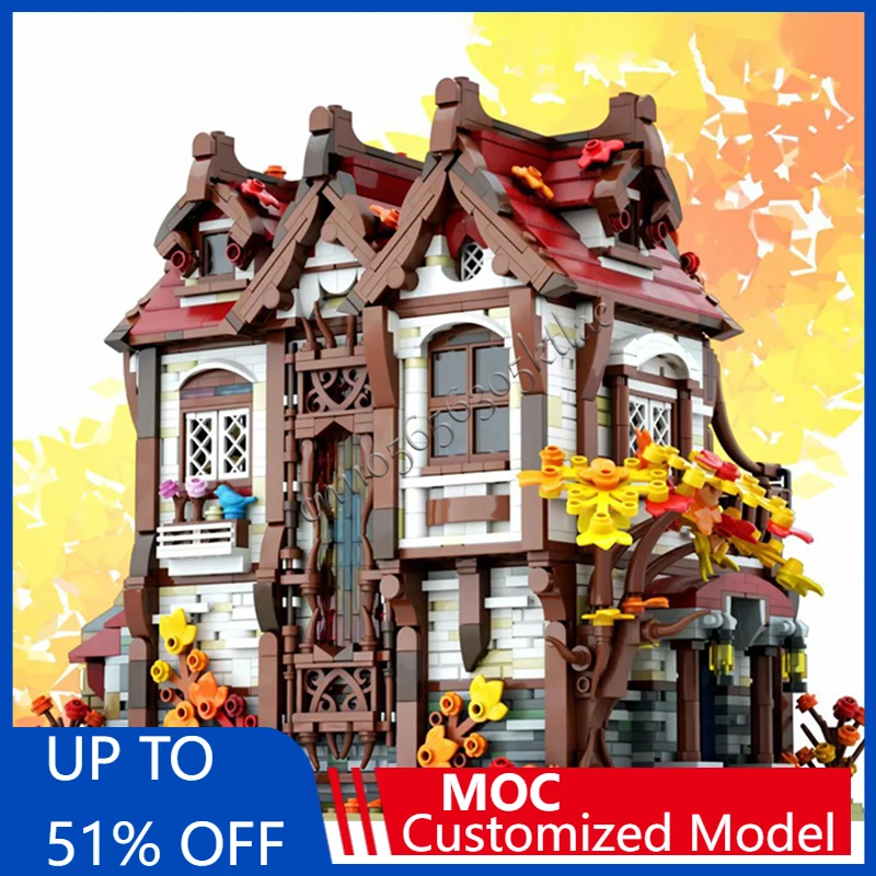

3799 Parts MOC Medieval Bakery Modular Castle Model Building Blocks DIY Creative Assembly Bricks Toys Children Halloween Gifts