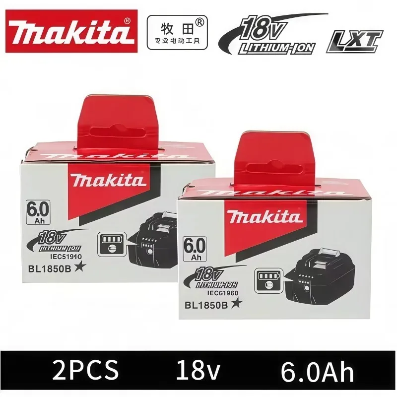 100% Original Makita Akku, 6,0Ah Wiederaufladbarer Akku 18V, Ersatz für Makita BL1830B L1840B L1850B L1860B, Elektrowerkzeug-Akku