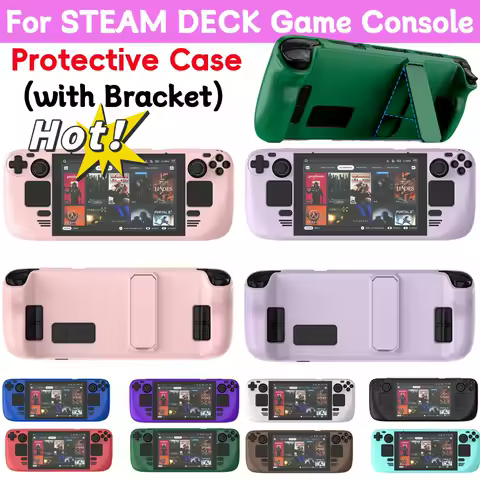 For STEAM DECK Game Console Cover Shell with Bracket Shockproof Protection Case Frame Protector Stand Non-slip Cover Game Parts
