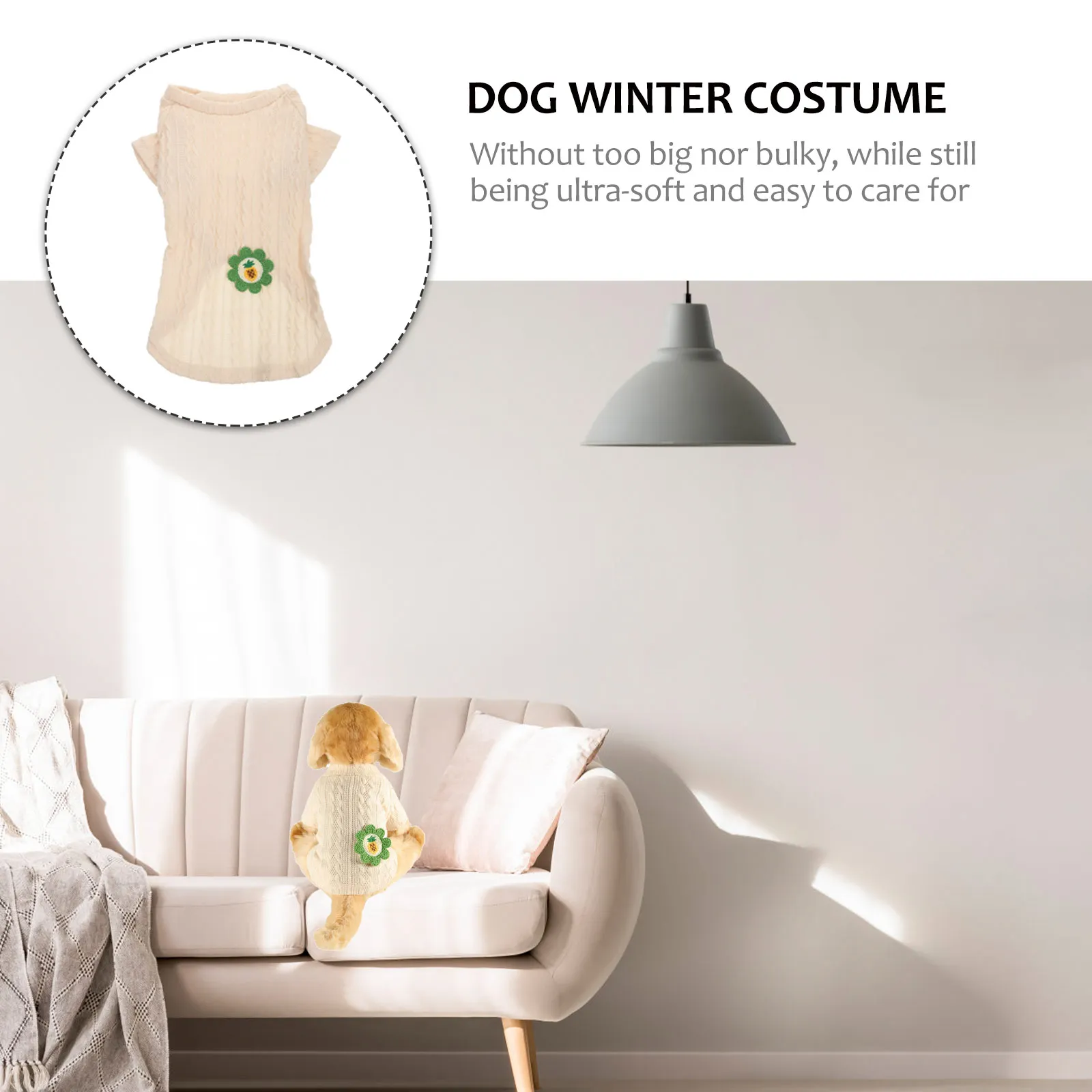 

1Pcs Dog Sweater Cotton Knitted Lightweight Warm Pet Costume Autumn Winter Wear Adorable Pet Clothes Photo Prop