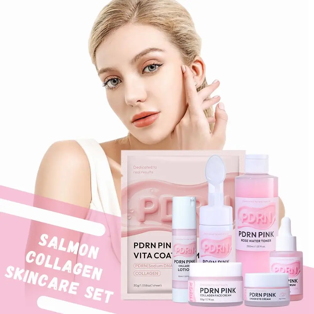 Creme Facial de Colágeno Rosa PDRN com DNA de Sódio e Vitamina B12, Anti-Envelhecimento, Reparador de Pele, Iluminador e Hidratante para Todos os Tipos de Pele