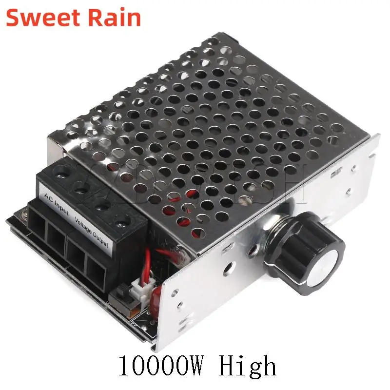 10000W AC110V 220V 75A SCR Voltage Regulator Speed Controller Dimmer Thermostat Cooling Fan AC 110-220V