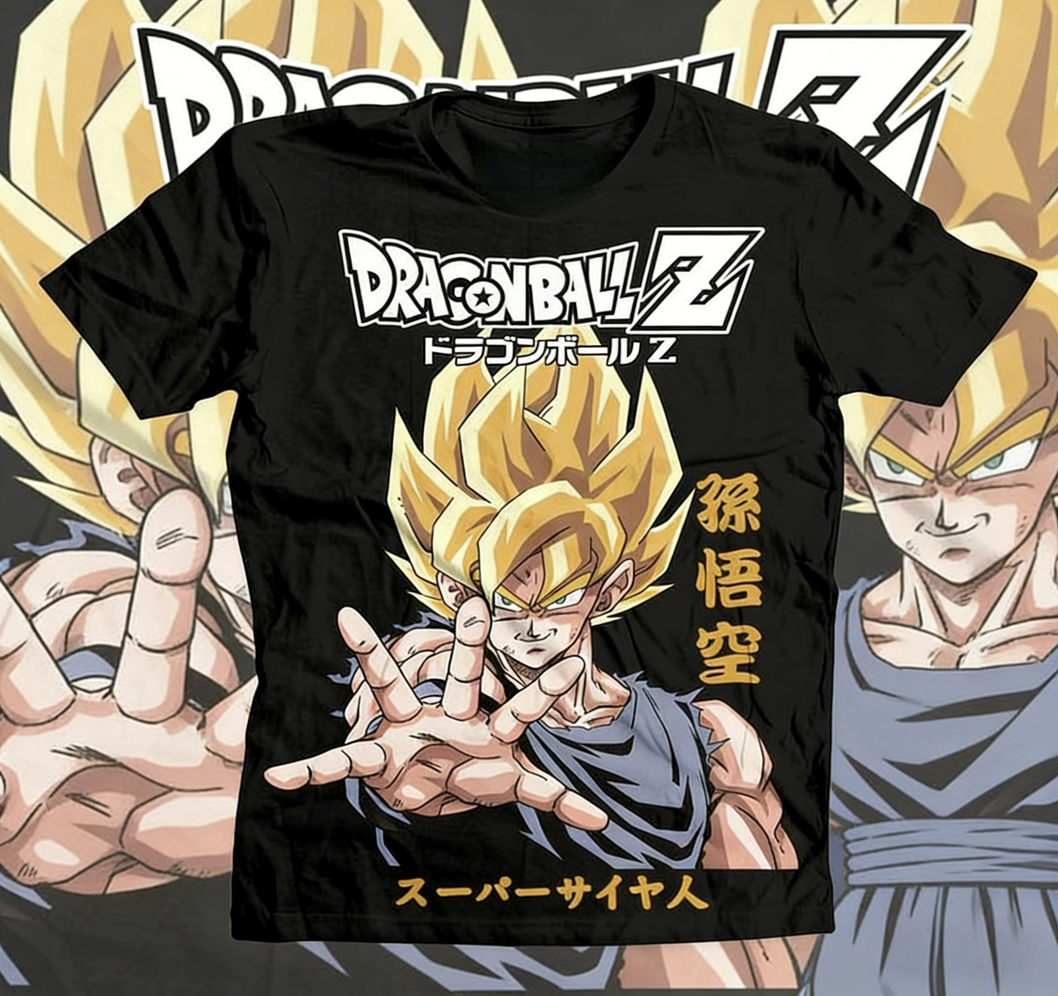 2026 Sommer Dragon Ball Übergroßes T-Shirt Hochwertige 100% Baumwolle Super Saiyan Goku Aufdruck Unisex Retro Y2K Tee für Erwachsene und Kinder