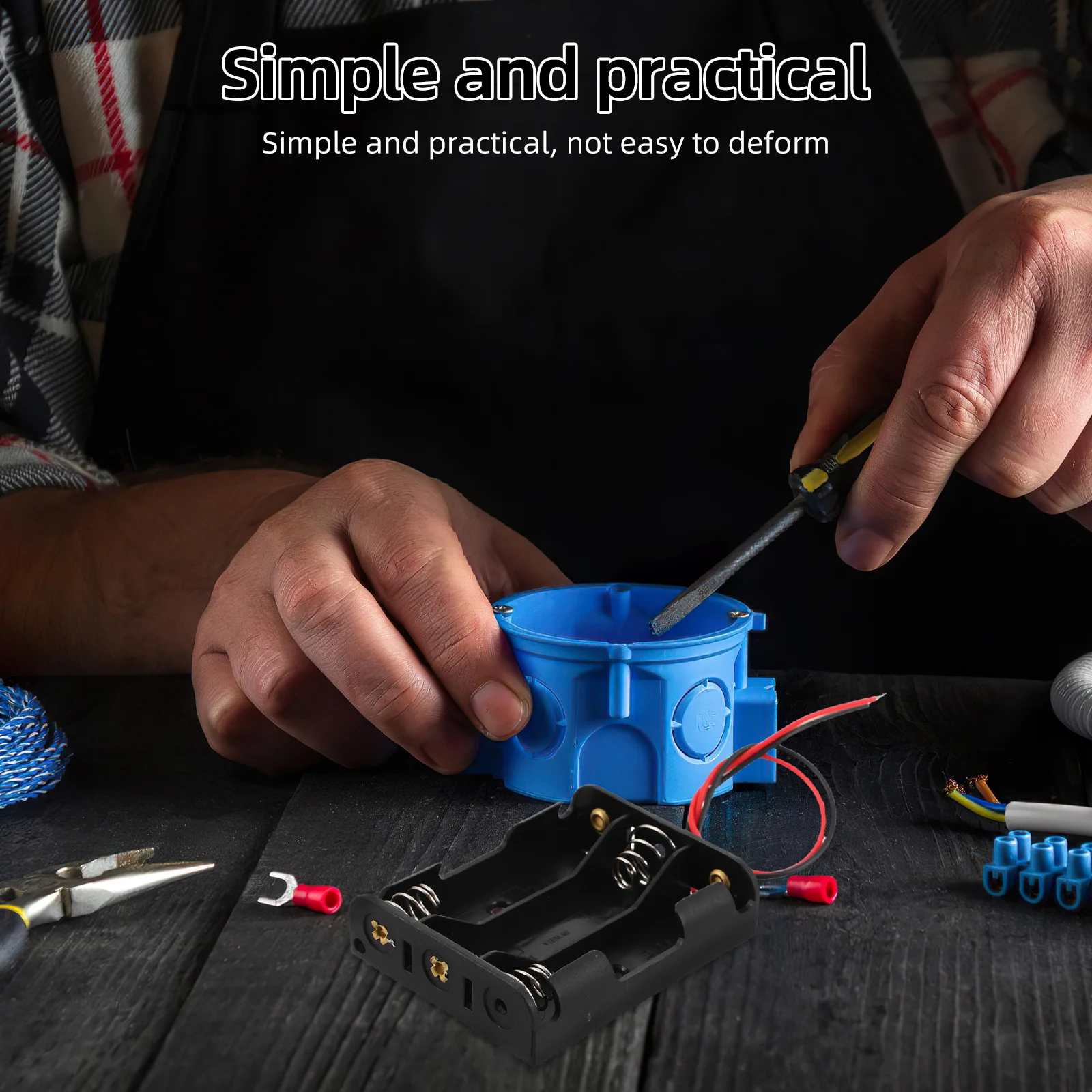 

5Pcs 3 Slots Storage Box Aa Holder with Wire Leads for Remote Control Vehicle Black Plastic Case Storage Box