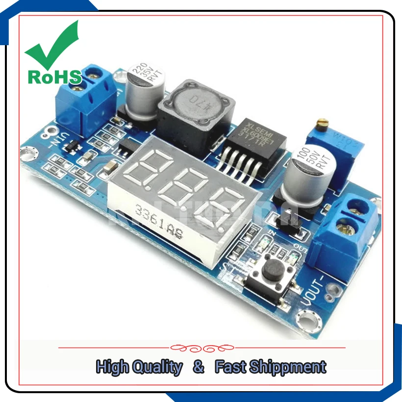 XL6009 adjustable step up dc power supply module Booster 4.5V-32V TO 5V-35V with digital voltmeter display converter Boost 2577