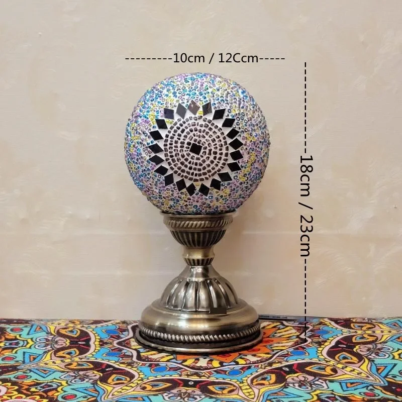 Mosaic Table Lamp Bedside Children\'s Room Decorative Lighting Turkish Ball Diy Nightlight  Bed Room Desk Decoration Desk Lamp