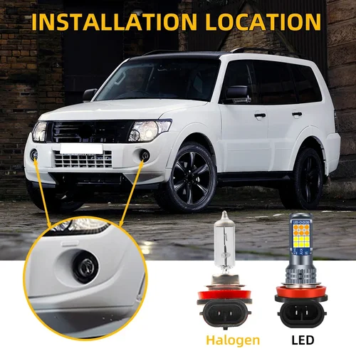 Imagen 2 del producto 2 uds bombillas LED para lámpara antiniebla para Shogun Montero Pajero 4 2006-2011 2012 2013 2014 2015 2016 2017 2018 2019 2020 bombilla de luz antiniebla delantera