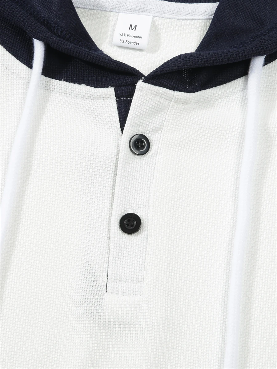 سترة بغطاء للرأس للرجال بجيب ملون وجيب رياضي وفي الهواء الطلق، ملابس كاجوال رائعة للربيع والخريف، ملابس بقلنسوة #5