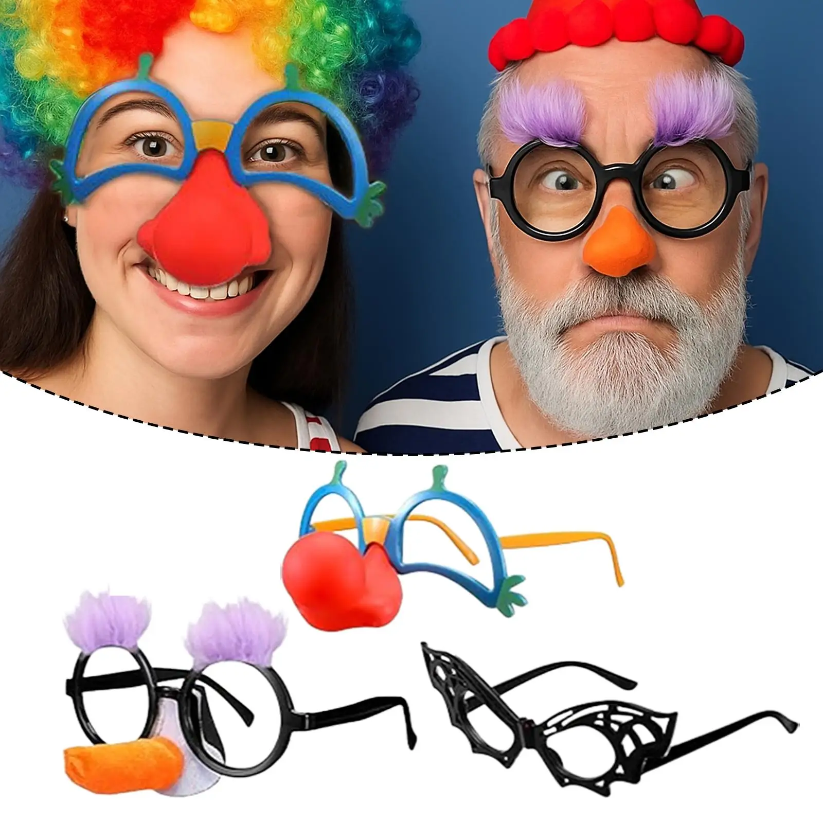

3 Pairs Halloween Glasses Funny Glasses for Adults Unique Costume Eyewear Halloween Party Favor Festival Photo Props Holiday