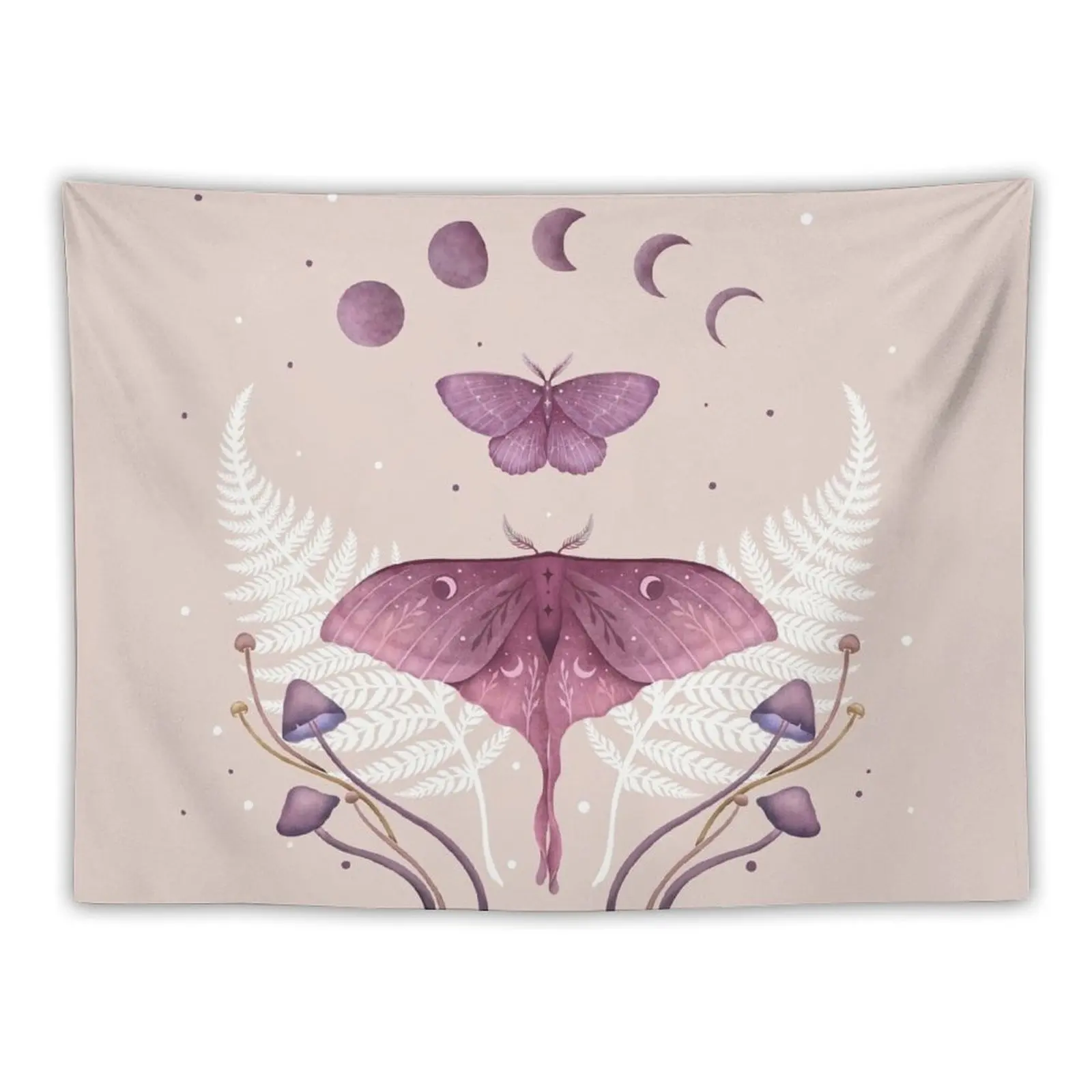 

Luna and Emerald - Vintage Pink Tapestry Korean Room Decor Wall Coverings Tapestry